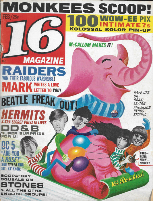 February 1967 16 Magazine - Personally Autographed to YOU by Mark Lindsay