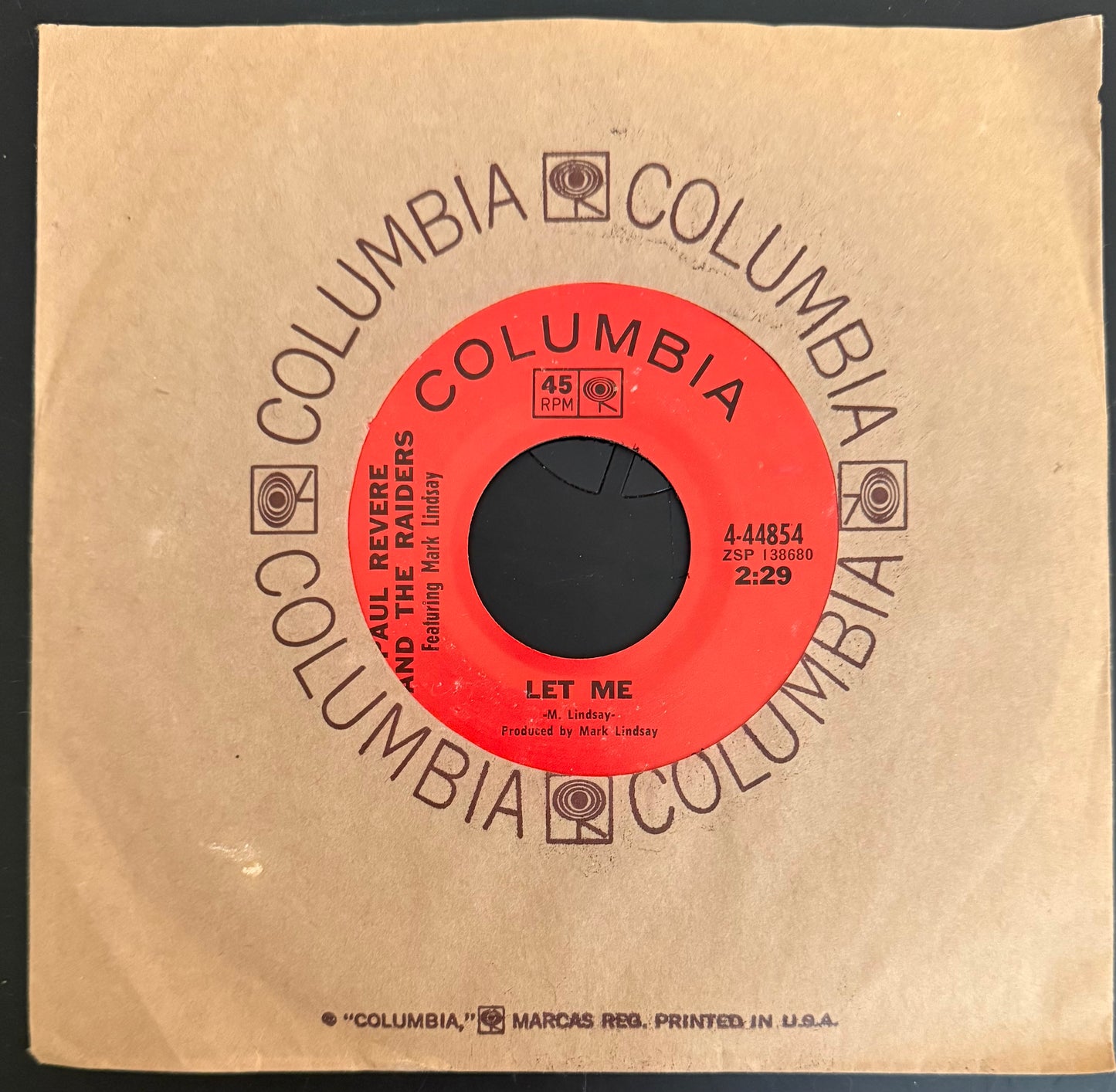 Let Me/I Don't Know 1969 Mint Demo 45 - Paul Revere & The Raiders - Personally Autographed to YOU by Mark Lindsay