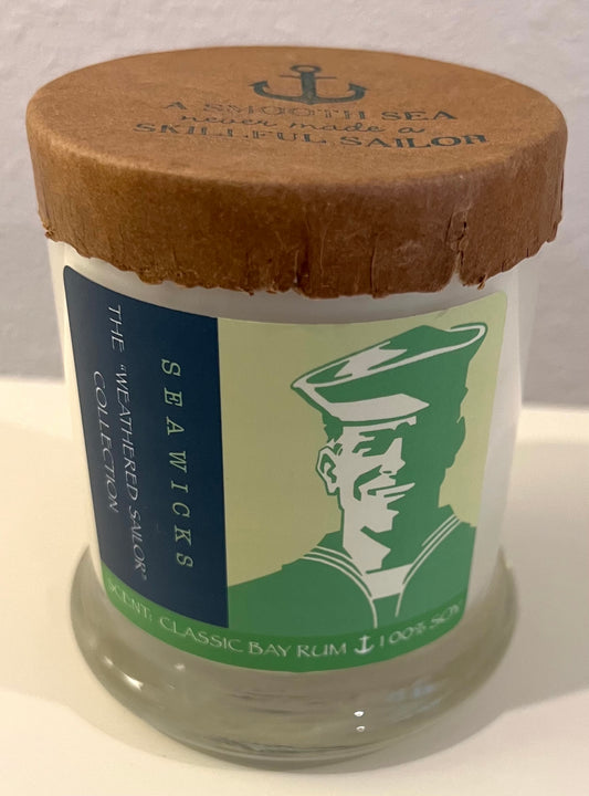 Classic Bay Rum Soy Candle with Bay of Fundy Chart Card - Personally Autographed to YOU by Mark Lindsay