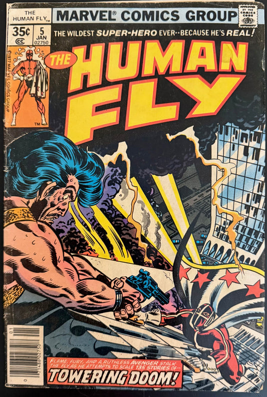 January 1977 Human Fly Comic Book - w/Card Personally Autographed to YOU by Mark Lindsay