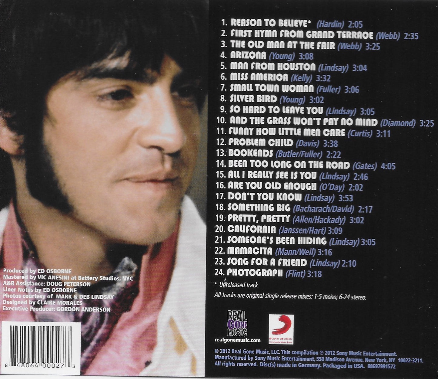 COMPLETE COLUMBIA SINGLES CD - Mark Lindsay - Personally Autographed to YOU