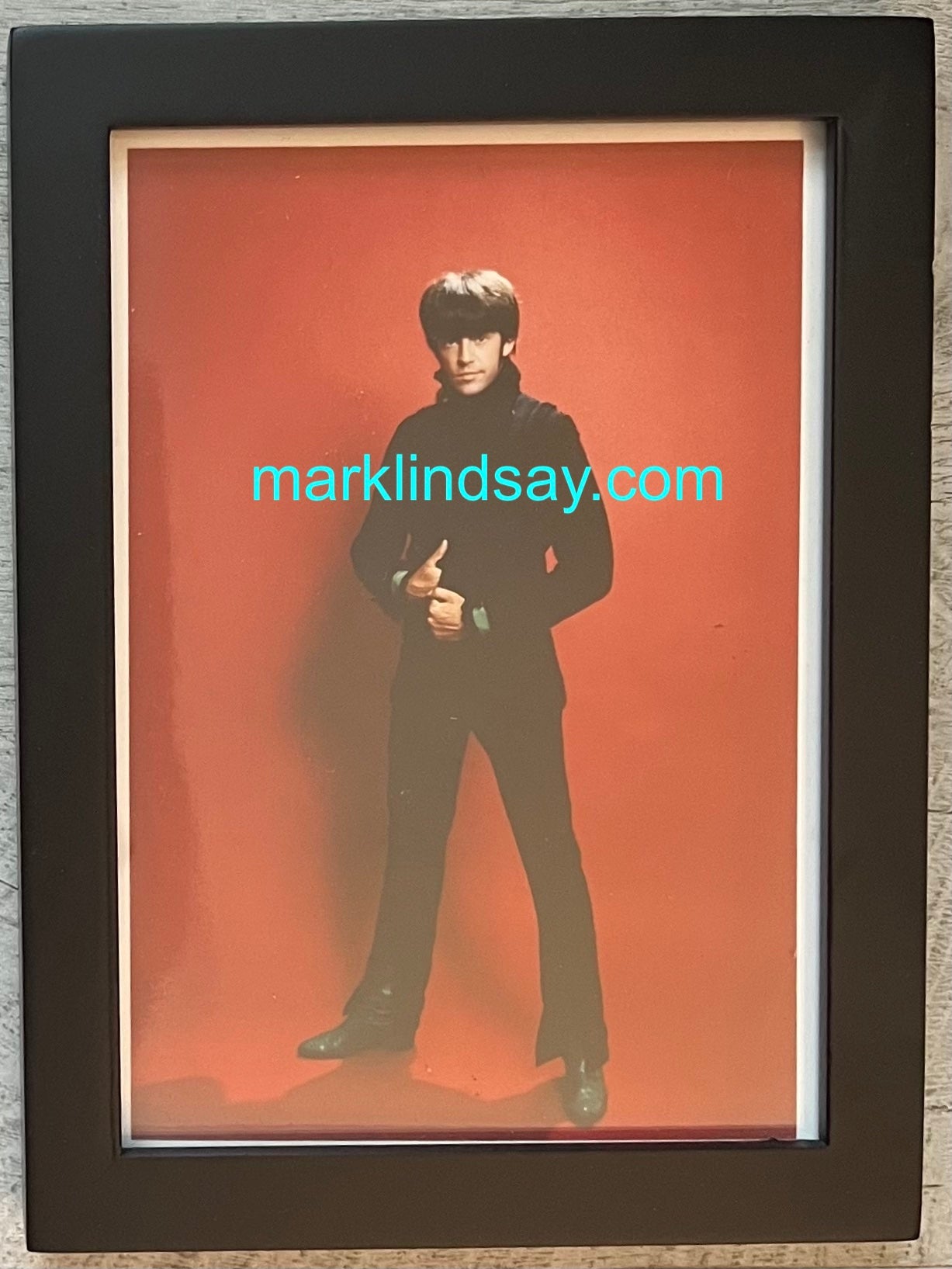 Mark Lindsay 5x7 Framed Black/Red 1968 Era - Personally Autographed to YOU by Mark