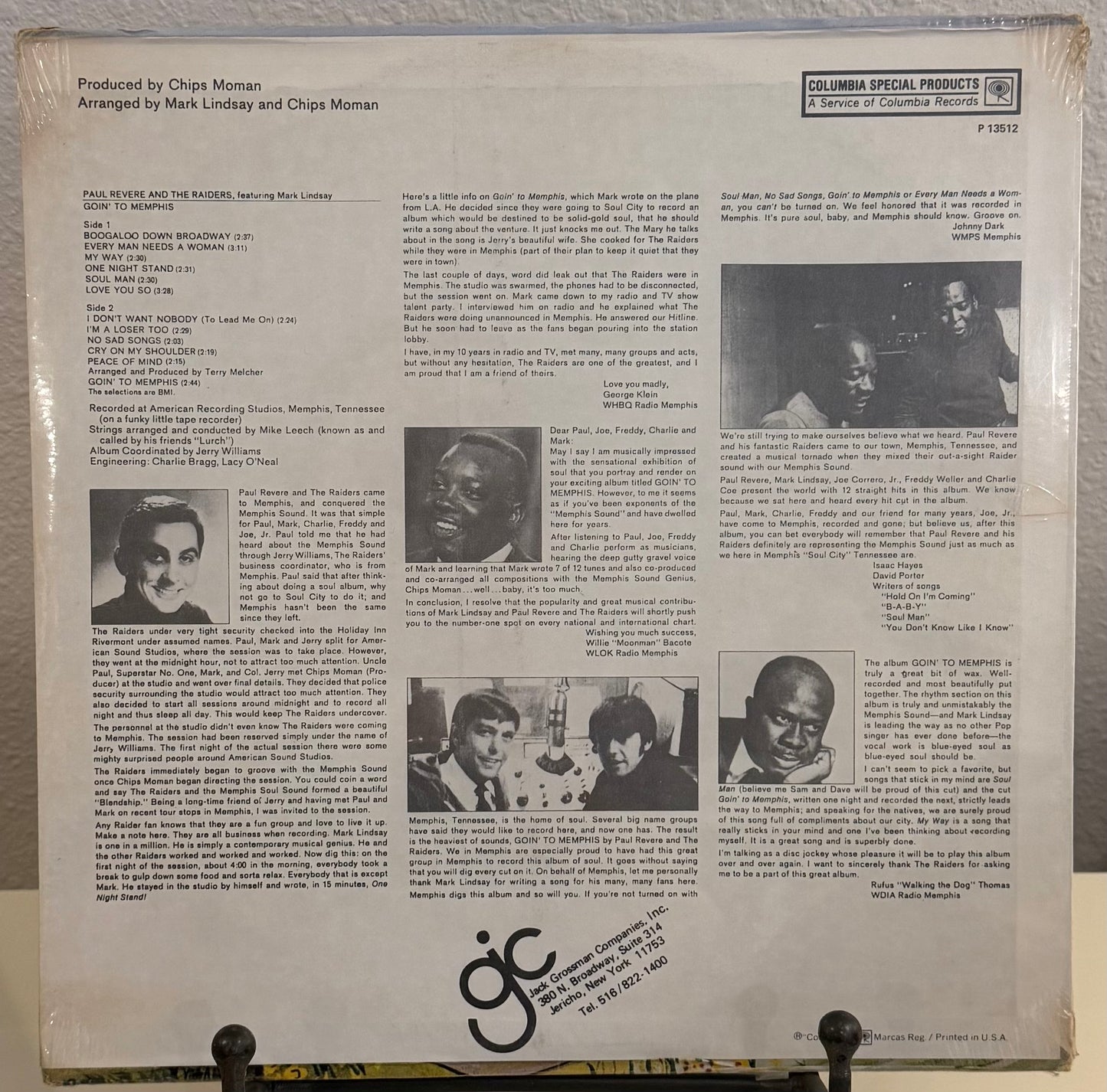 Goin' To Memphis LP SEALED - Paul Revere & The Raiders - Personally Autographed to YOU by Mark Lindsay