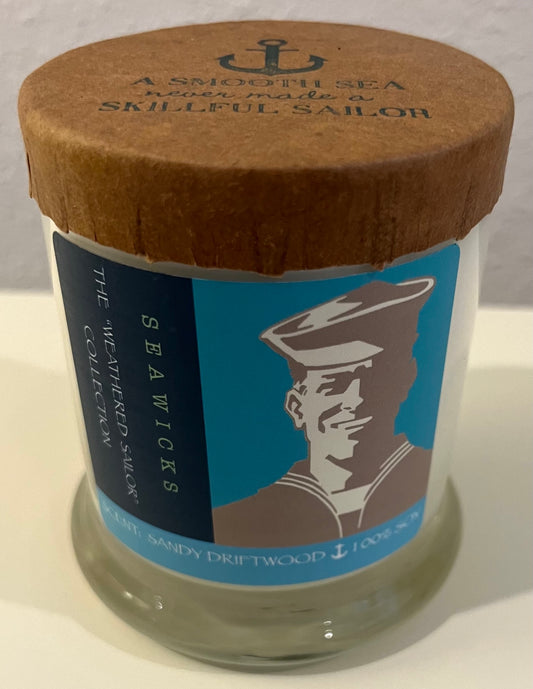 Sandy Driftwood Soy Candle with Bay of Fundy Chart Card - Personally Autographed to YOU by Mark Lindsay