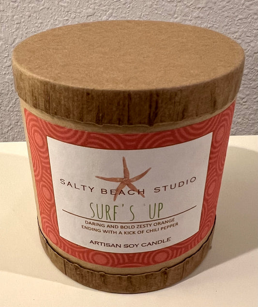 Surf's Up Soy Candle with Bay of Fundy Chart Card - Personally Autographed to YOU by Mark Lindsay