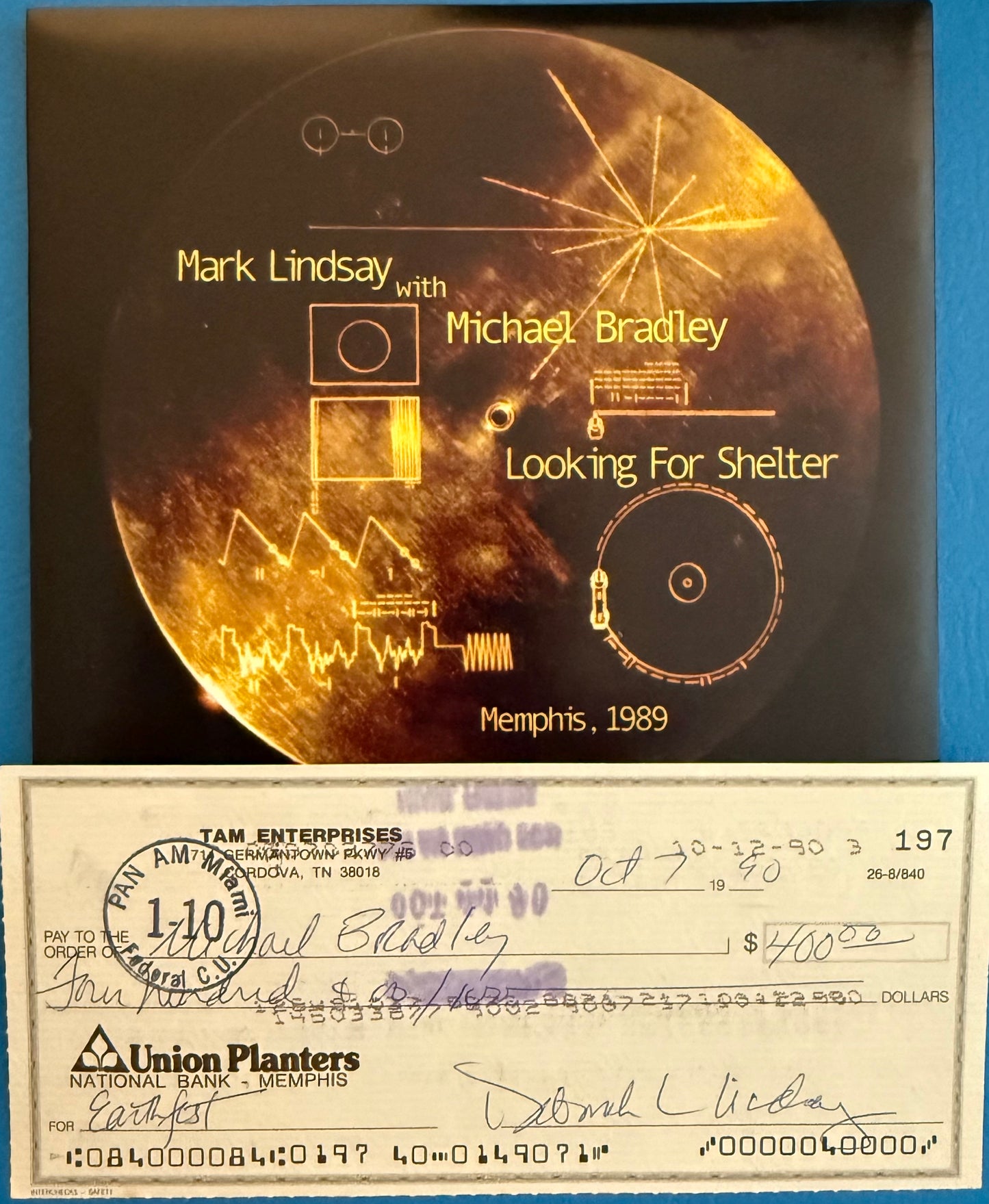 LOOKING FOR SHELTER w/Michael Bradley Endorsed Check 197 - Mark Lindsay - Personally Autographed to YOU