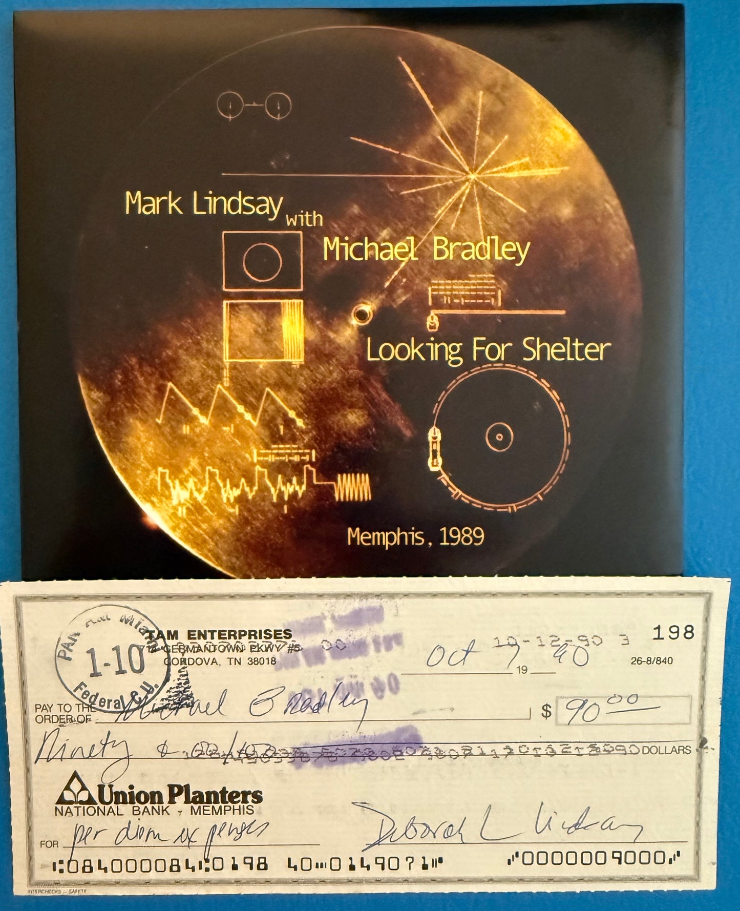 LOOKING FOR SHELTER w/Michael Bradley Endorsed Check 198 - Mark Lindsay - Personally Autographed to YOU