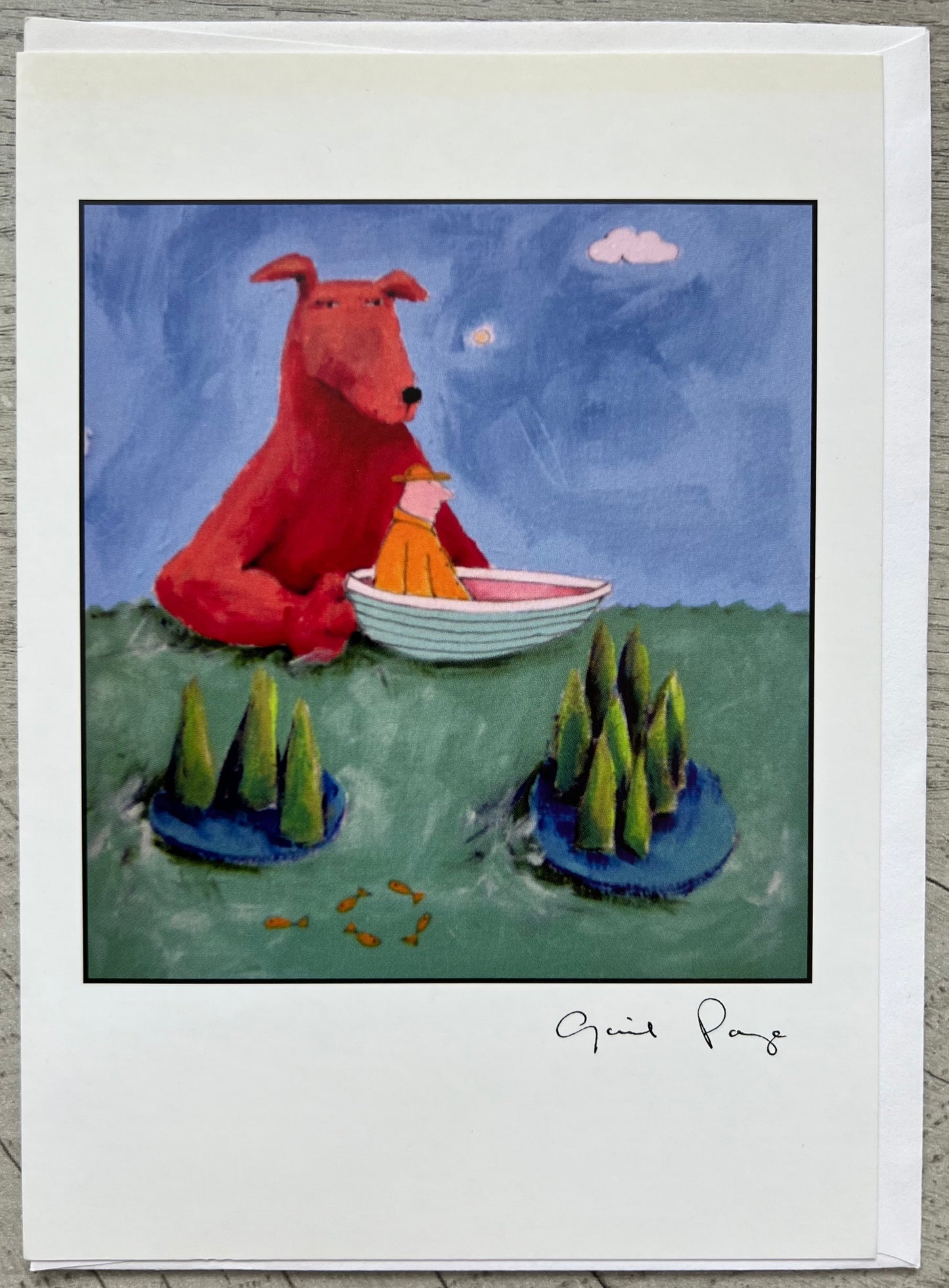 Artisan-Crafted Ceramic Anchor Tray, L, Turquoise-Green - w/Card Personally Autographed to YOU by Mark