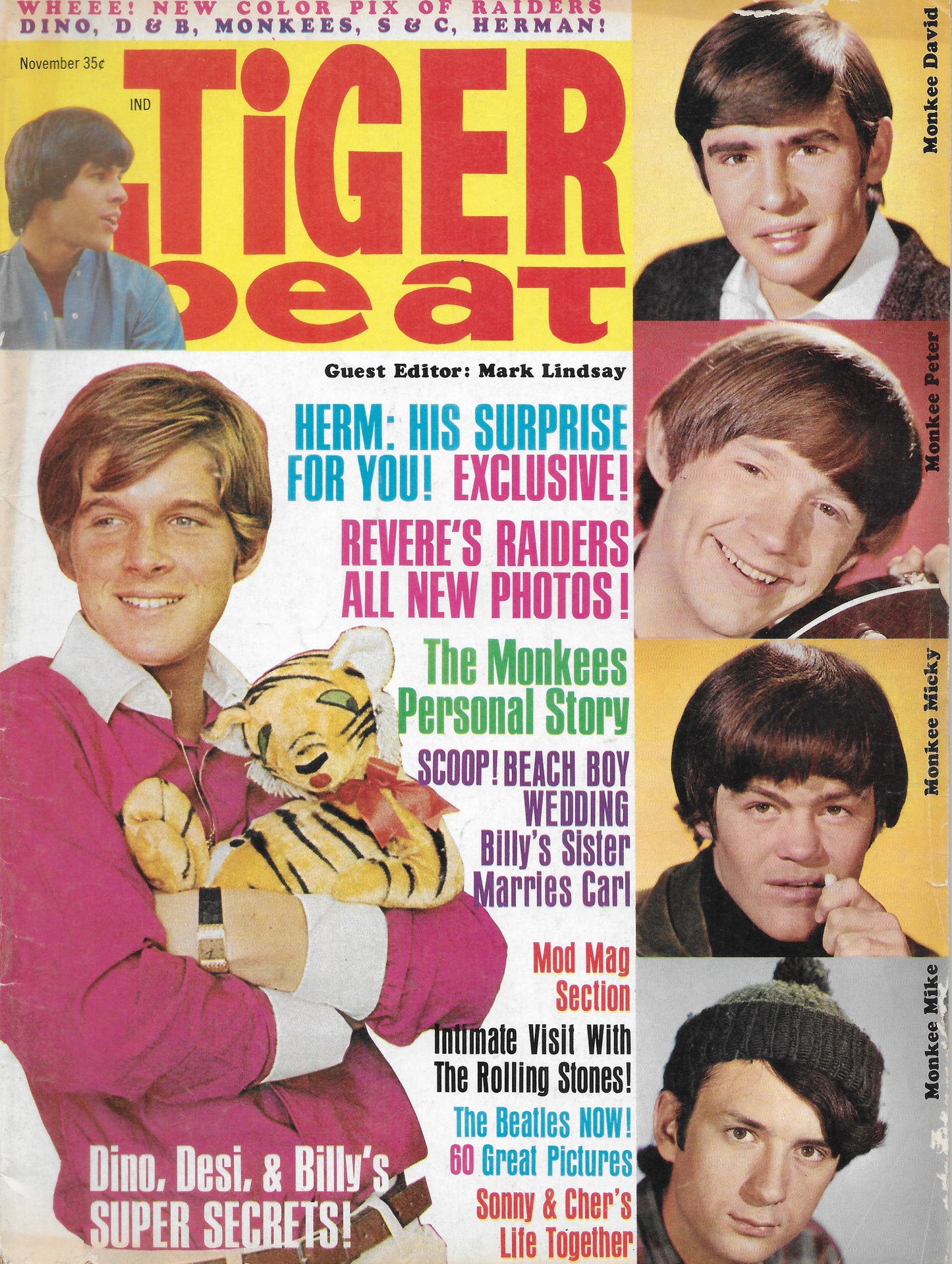 November 1966 Tiger Beat Magazine - Personally Autographed to YOU by Mark