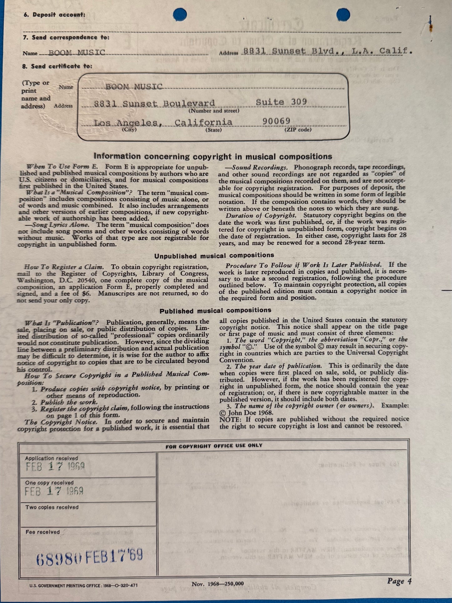 Vintage 1969 WHERE YOU GOIN' GIRL Copyright Certificate + Card - Personally Autographed to YOU by Mark