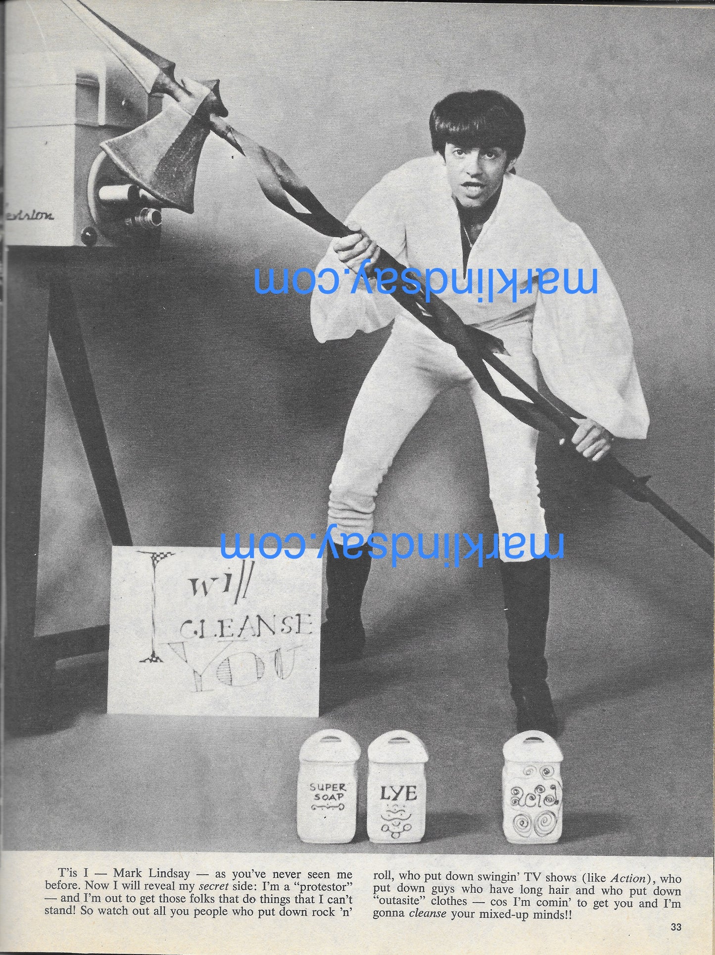 April 1967 16 Magazine - Personally Autographed to YOU by Mark Lindsay