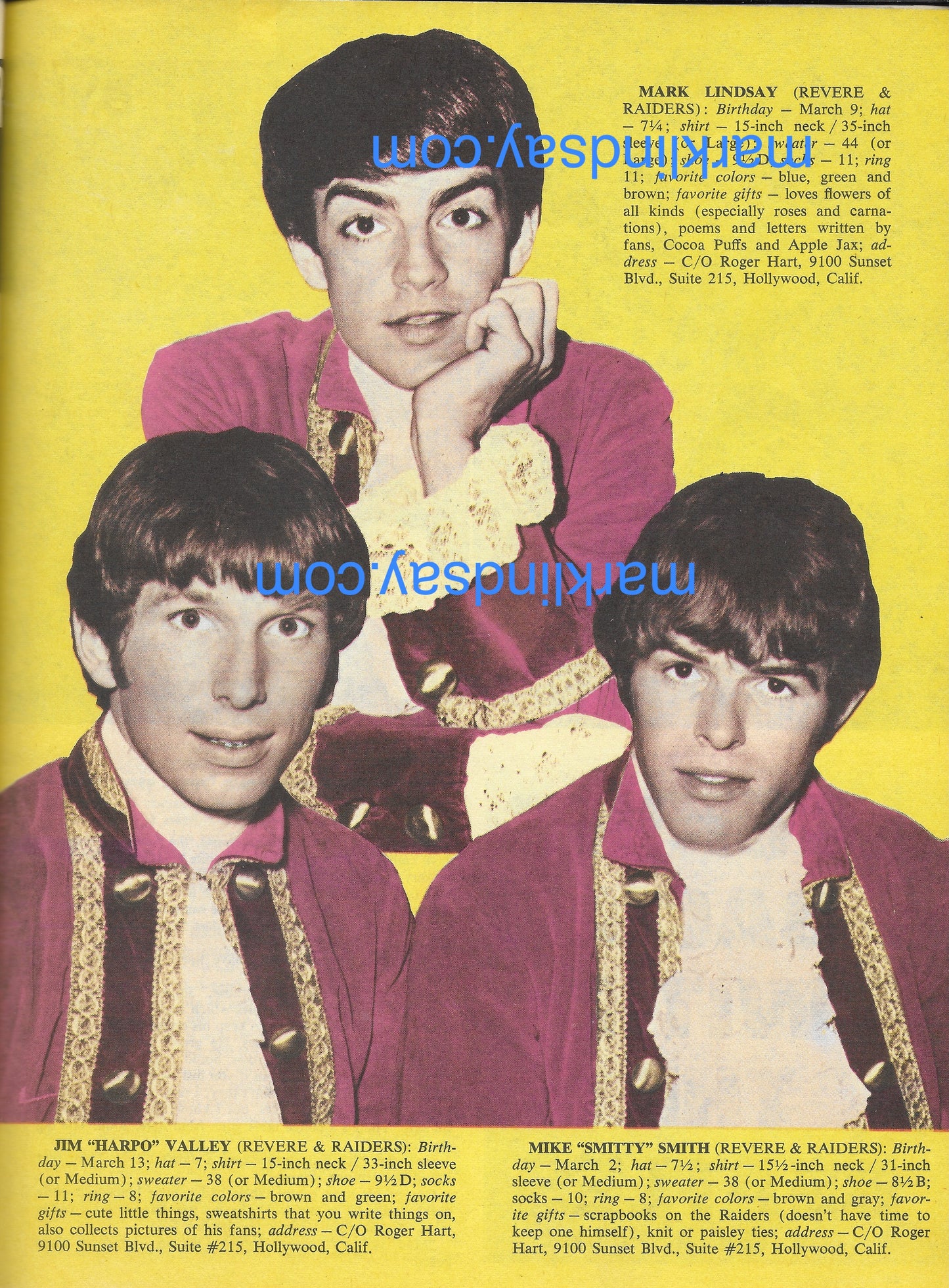 April 1967 16 Magazine - Personally Autographed to YOU by Mark Lindsay