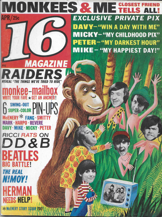 April 1967 16 Magazine - Personally Autographed to YOU by Mark Lindsay