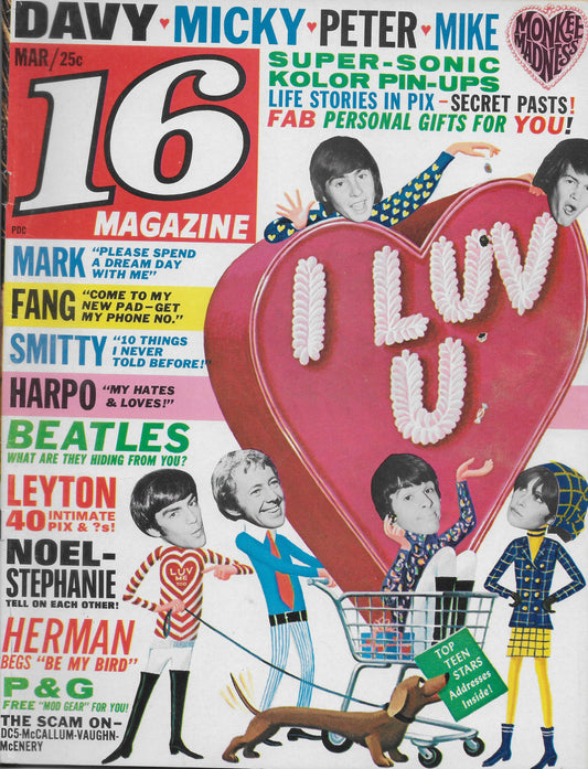 March 1967 16 Magazine - Personally Autographed to YOU by Mark