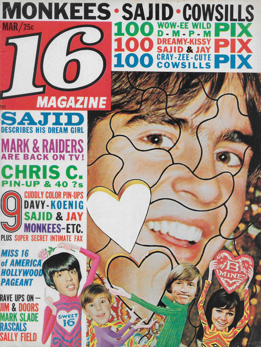 March 1968 16 Magazine w/ML Centerfold - Personally Autographed to YOU by Mark
