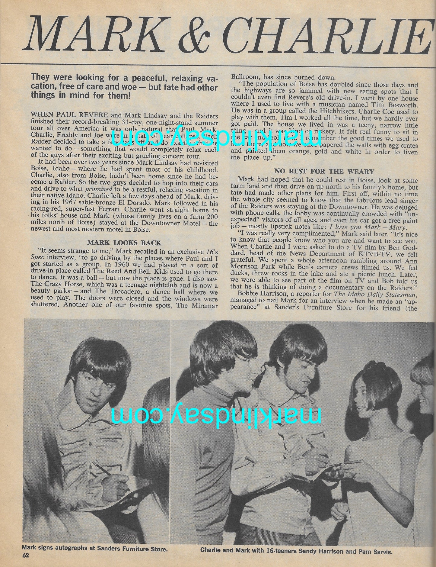 Fall 1967 "16" SPEC Magazine + Speeding News Clipping - Personally Autographed to YOU by Mark