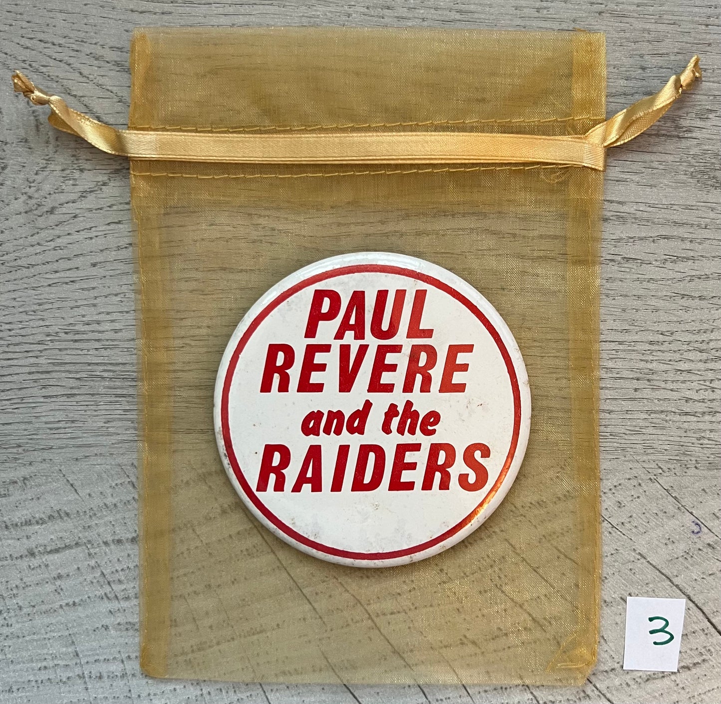 Vintage Paul Revere & the Raiders Button 3 - w/Card Personally Autographed to YOU by Mark