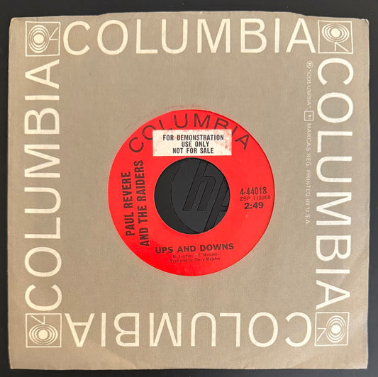 Ups & Downs/Leslie 1967 Mint Demo 45 - Paul Revere & The Raiders -  Personally Autographed to YOU by Mark Lindsay