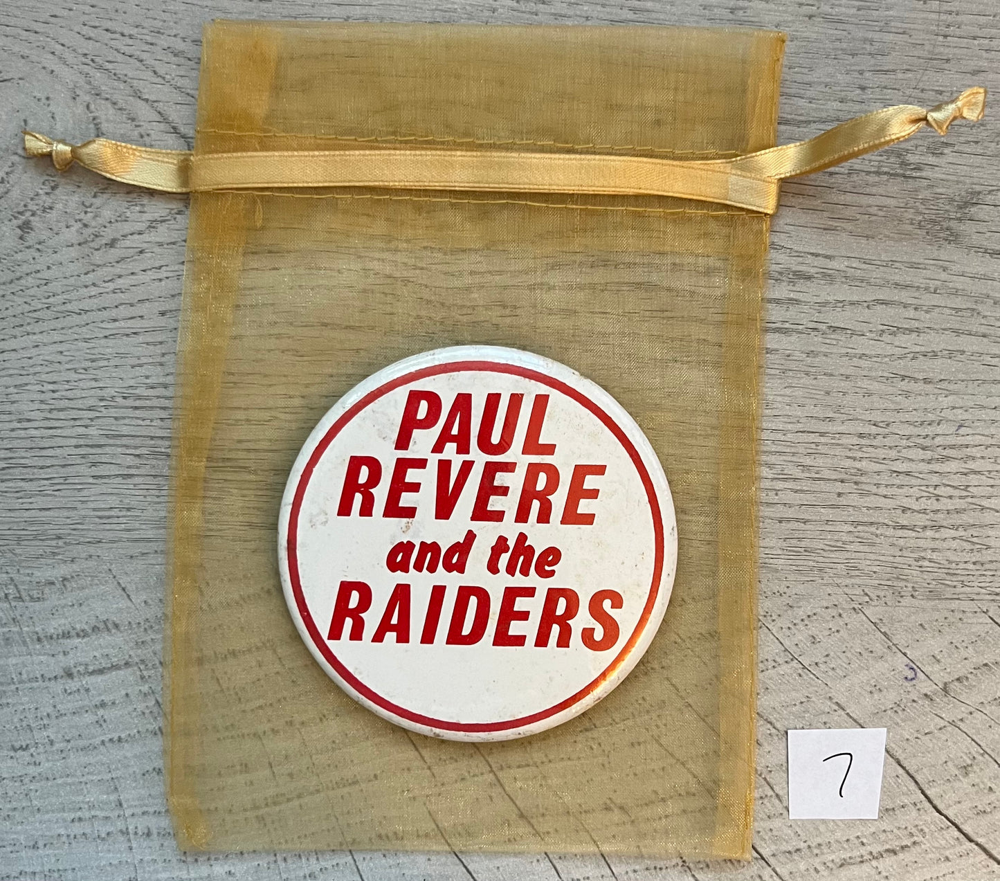 Vintage Paul Revere & the Raiders Button 7 - w/Card Personally Autographed to YOU by Mark