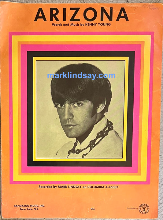 Vintage 1969 Sheet Music ARIZONA - Personally Autographed To You By Mark Lindsay