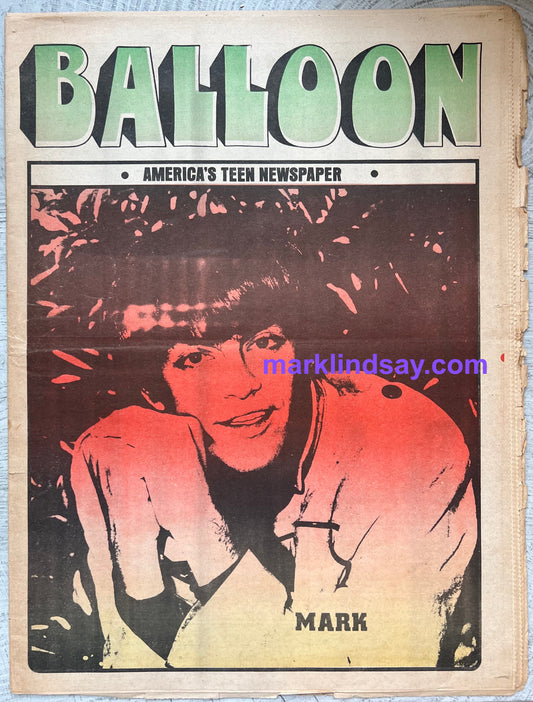 Vintage 1970 RARE Balloon Teen Newspaper - Personally Autographed to YOU by Mark
