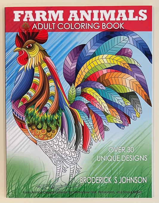 Farm Animals Adult Coloring Book 1 - Personally Autographed to YOU by Mark Lindsay