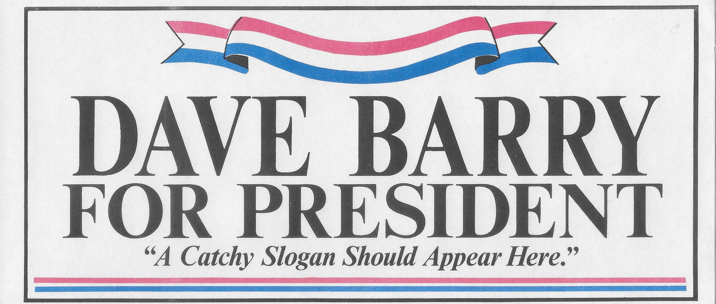 1991 Dave Barry Letter to Mark Lindsay re: VP + Bumper Sticker + Card - Personally Autographed to YOU by Mark