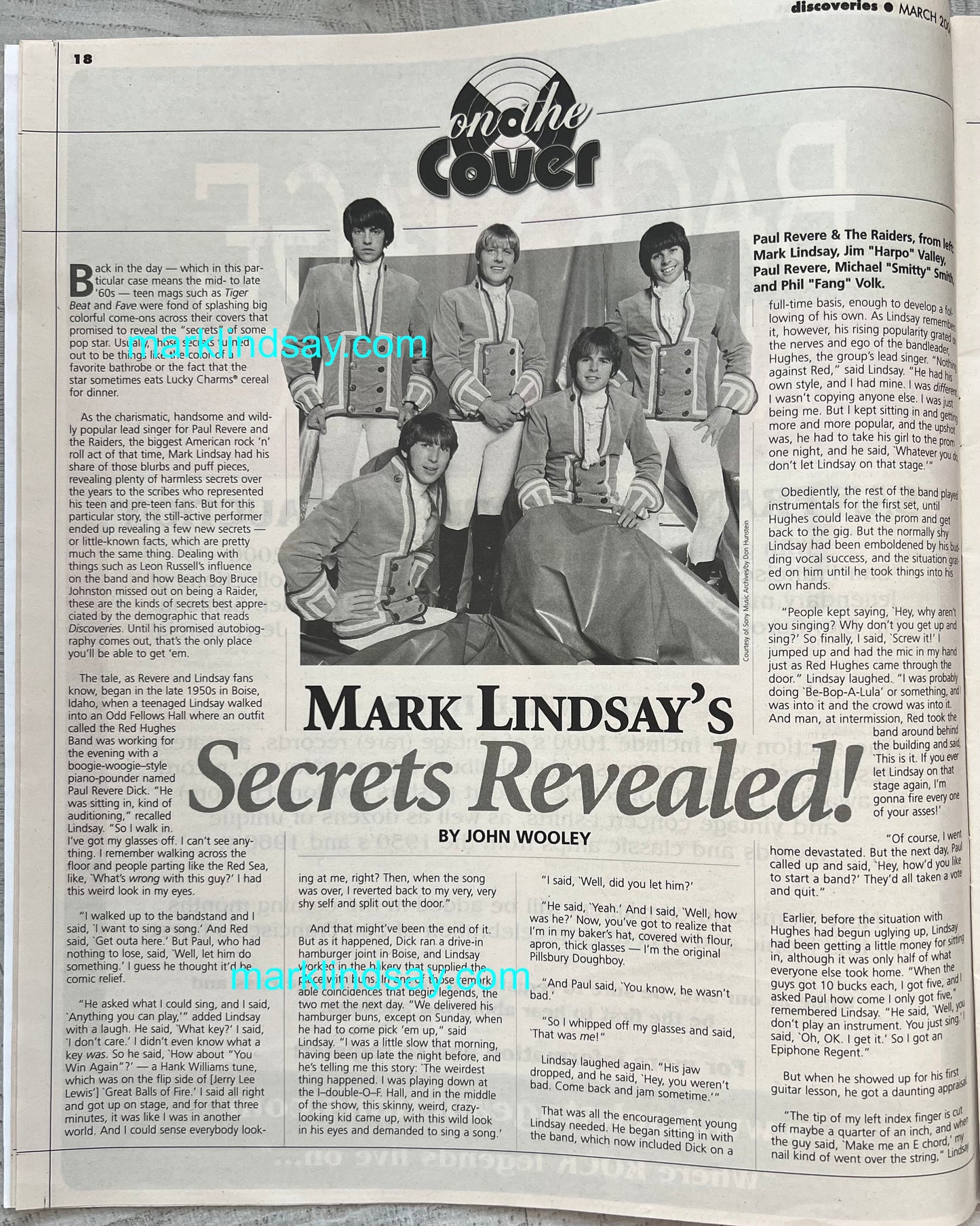 2006 Discoveries Magazine  / 4 Pg ML Interview "Secrets!" - Personally Autographed to YOU by Mark