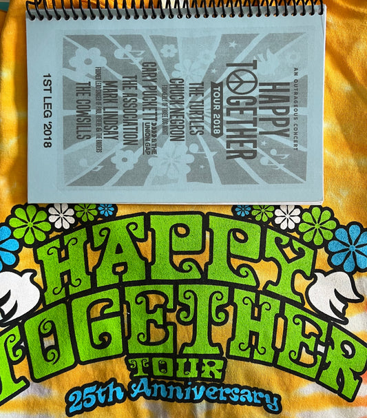 Happy Together T-Shirt (XL) and 2018 Tour Book, Leg 1 Set - Personally Autographed to YOU by Mark Lindsay