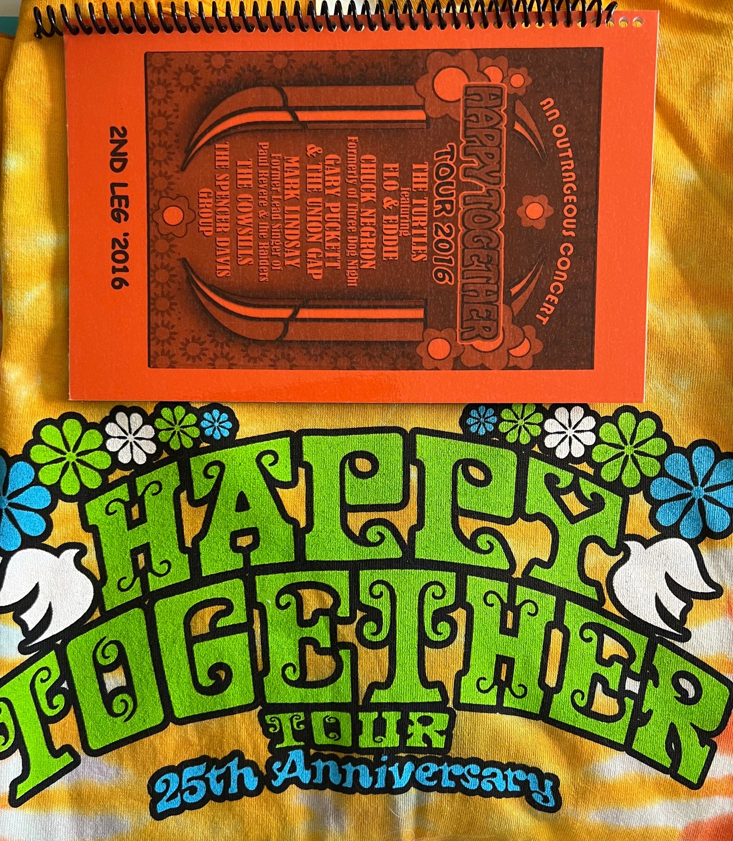 Happy Together T-Shirt (XL) and 2016 Tour Book, Leg 2 Set - Personally Autographed to YOU by Mark Lindsay