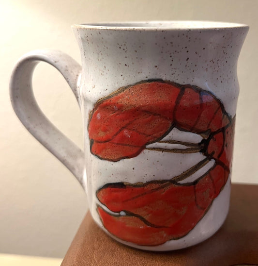 Artisan Hand-Painted Pottery Lobster Mug- w/Card Personally Autographed to YOU by Mark Lindsay