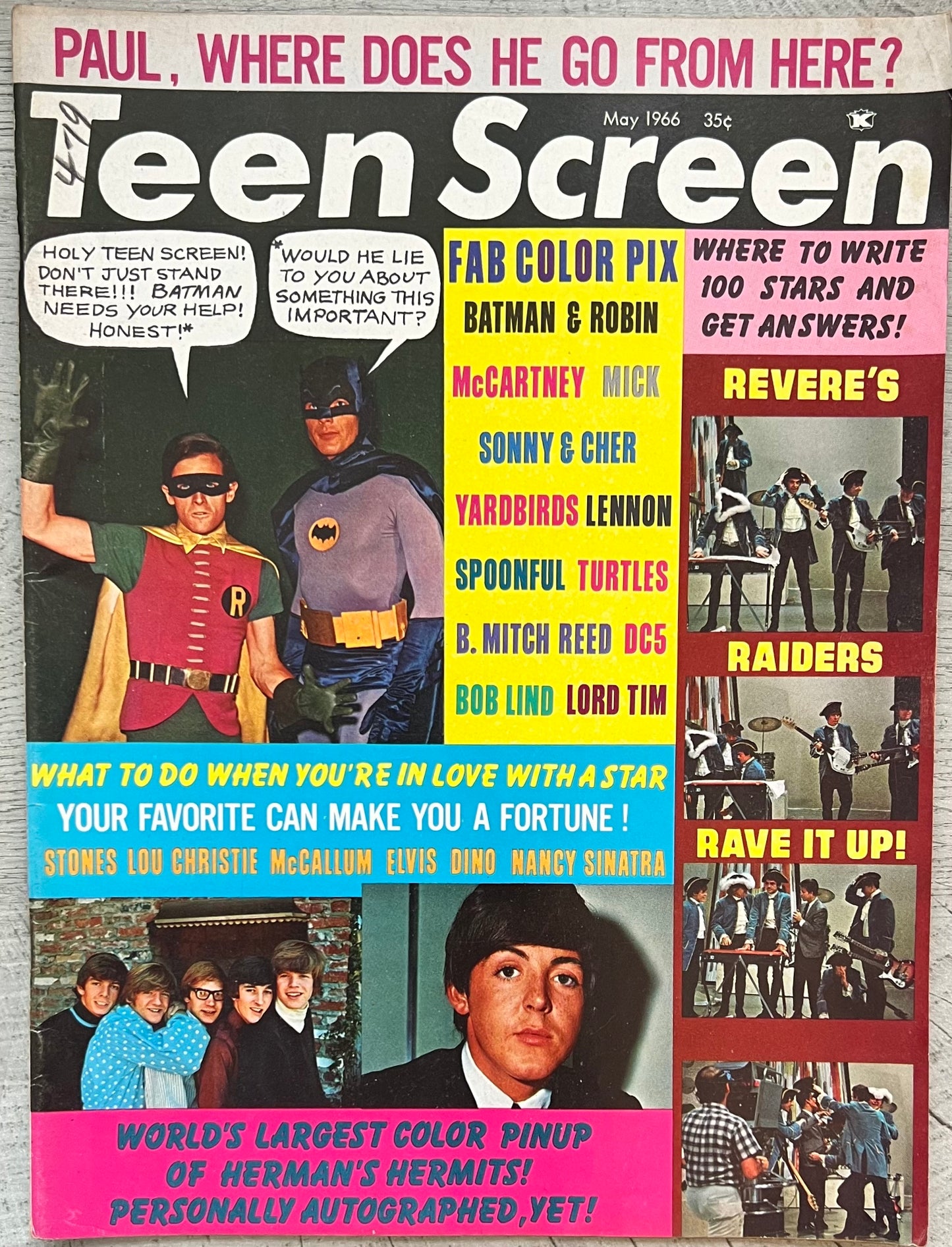 May 1966 Teen Screen Magazine - Personally Autographed to YOU by Mark