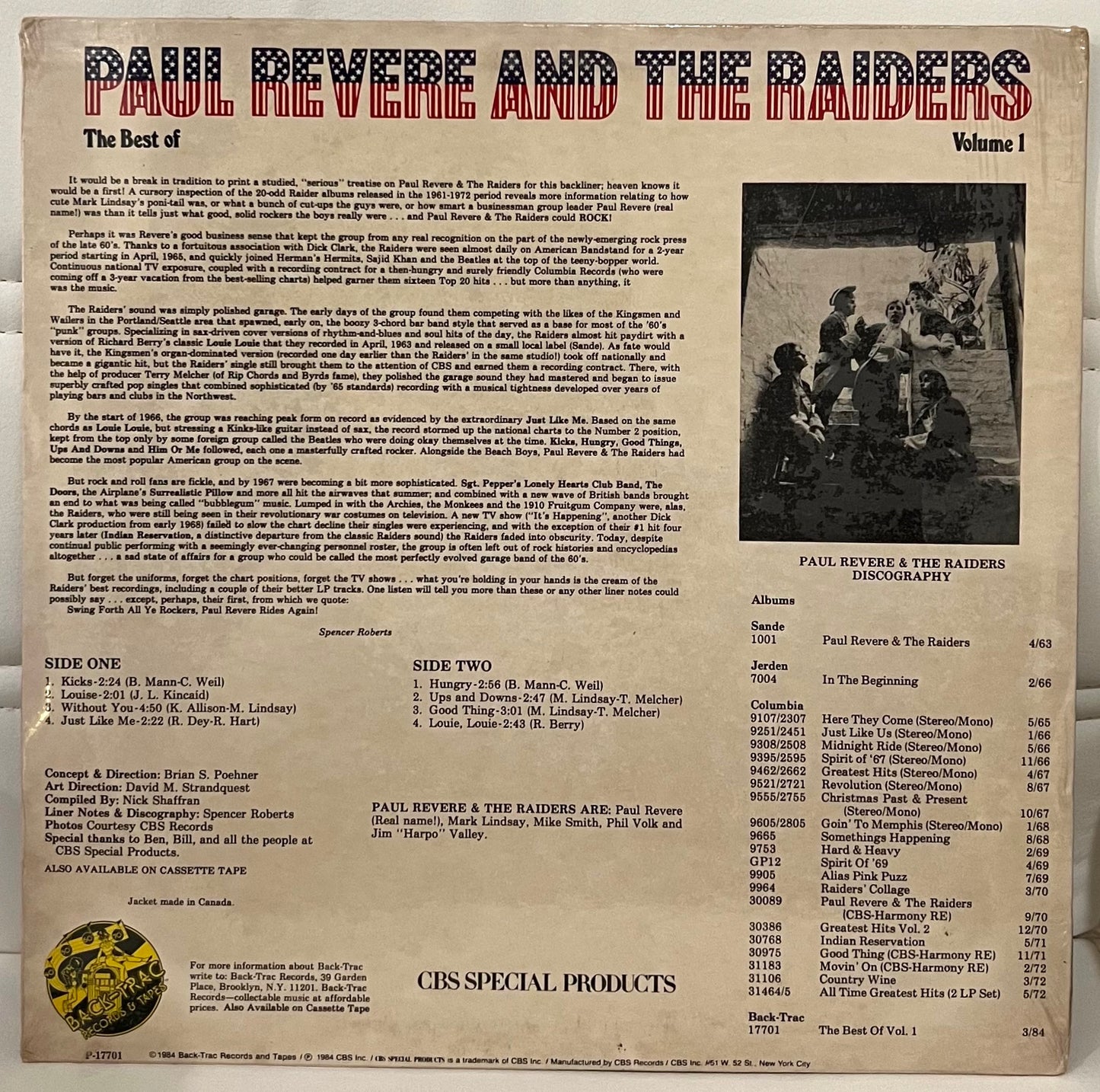 The Best of Paul Revere & The Raiders Vol 1 SEALED - Paul Revere & The Raiders - Personally Autographed to YOU
