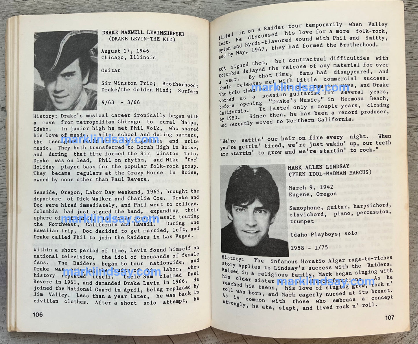 Mark's Personal Copy - RARE History Rebeats Itself PR-Authorized Raiders Bio Book + 8 Revere Deposition Pages - Personally Autographed to YOU by Mark