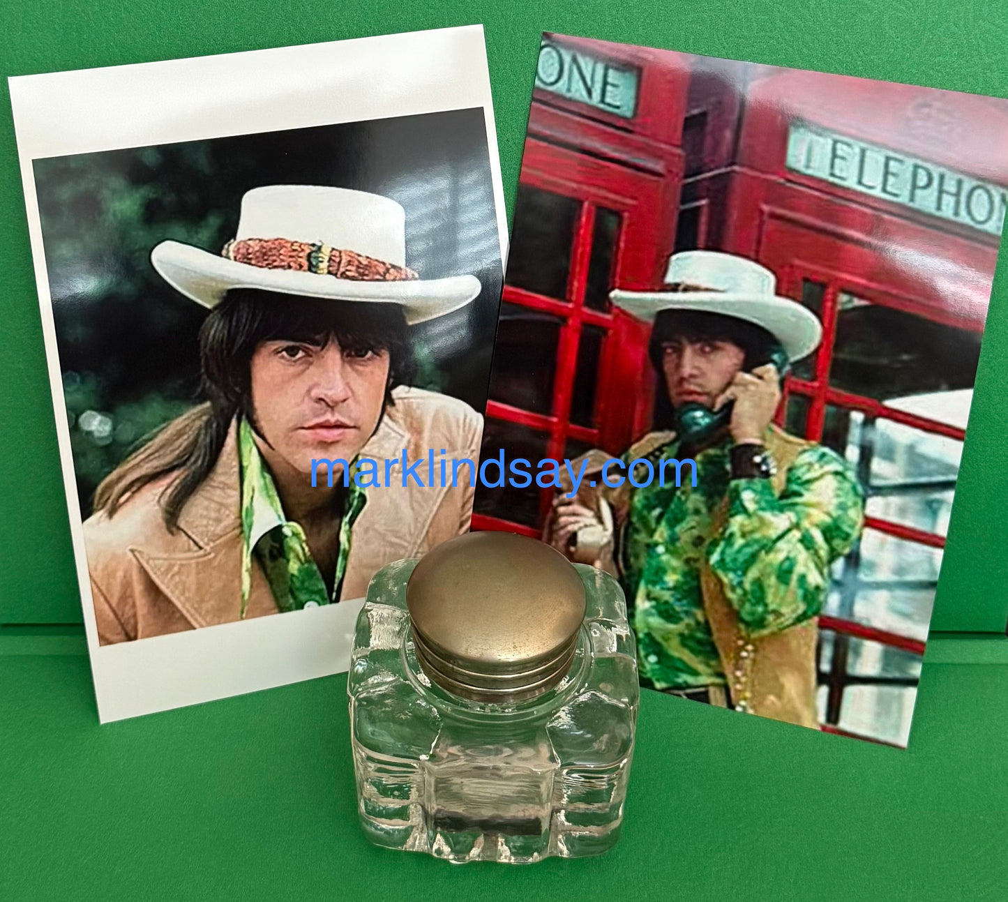 Large Vintage Inkwell from '69 UK Trip - w/2 London Photos Personally Autographed to YOU by Mark Lindsay