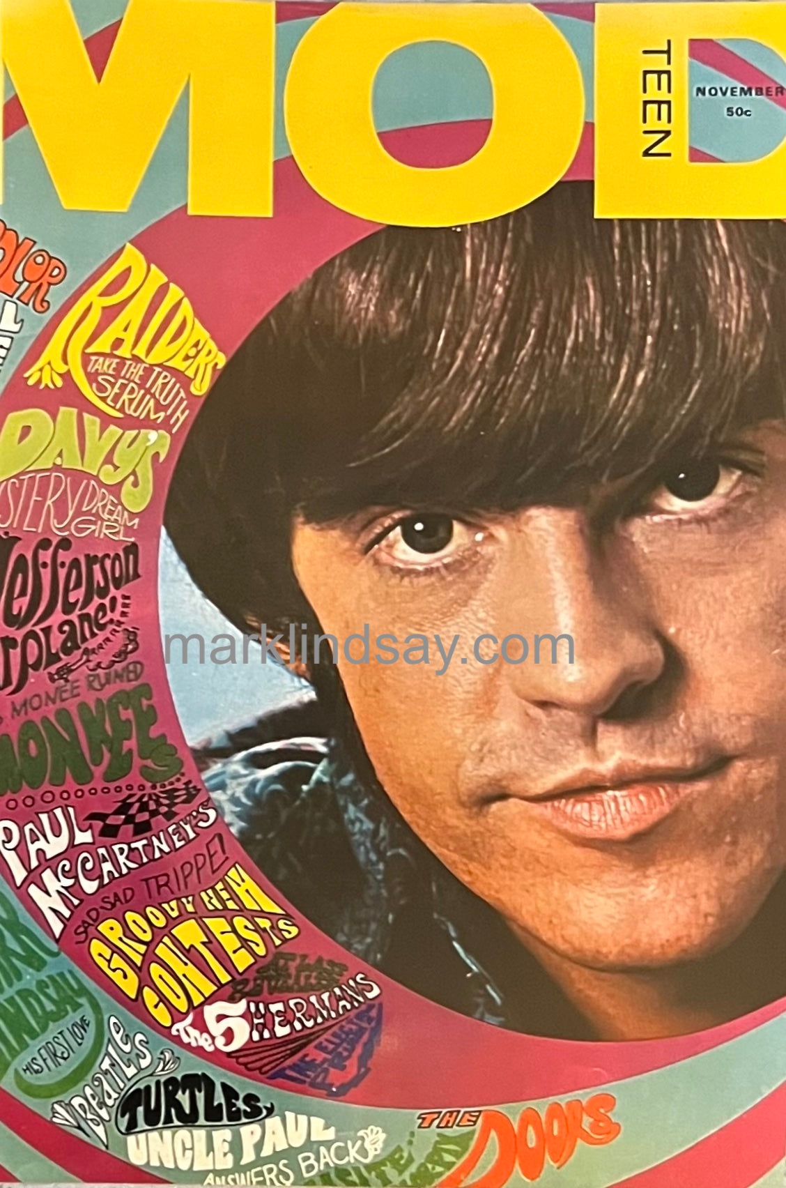 Oversized Mod Magazine Mark Lindsay Cover Photo - Personally Autographed to YOU by Mark