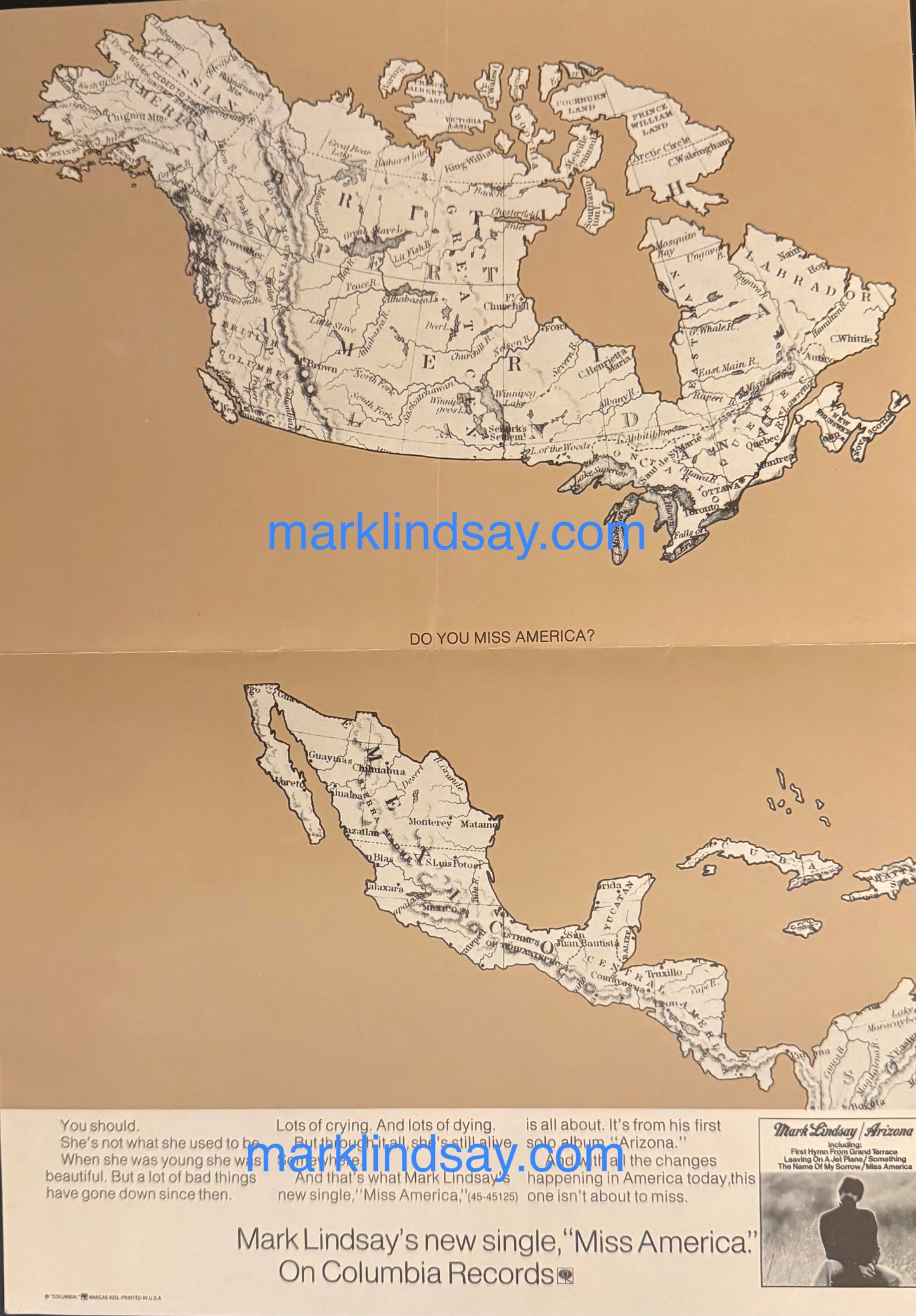 1970 Cashbox Ad - IMISS AMERICA - Personally Autographed to YOU by Mark Lindsay