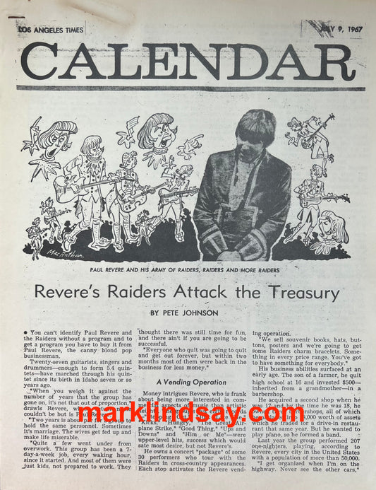 1967 File Copy Revere LATimes Calendar Interview About $ - Personally Autographed to YOU by Mark