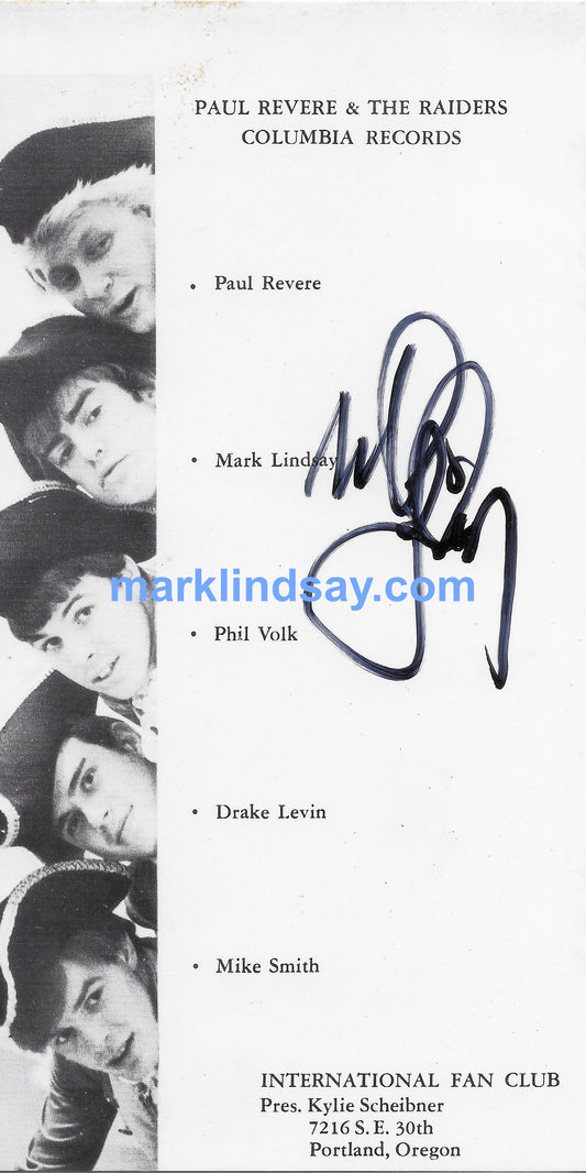 Vintage 1965 Fan Club Raiders Business Cards - Personally Autographed to YOU by Mark