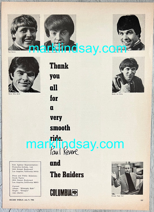 1966 Raiders Trade Ad - MIDNIGHT RIDE/HUNGRY - Personally Autographed to YOU by Mark