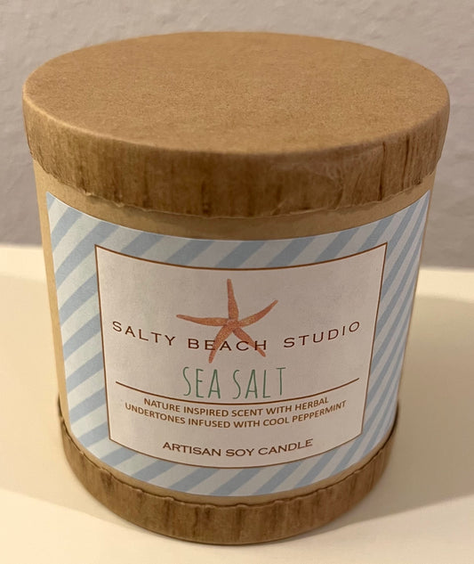 Sea Salt Soy Candle with Bay of Fundy Chart Card - Personally Autographed to YOU by Mark Lindsay