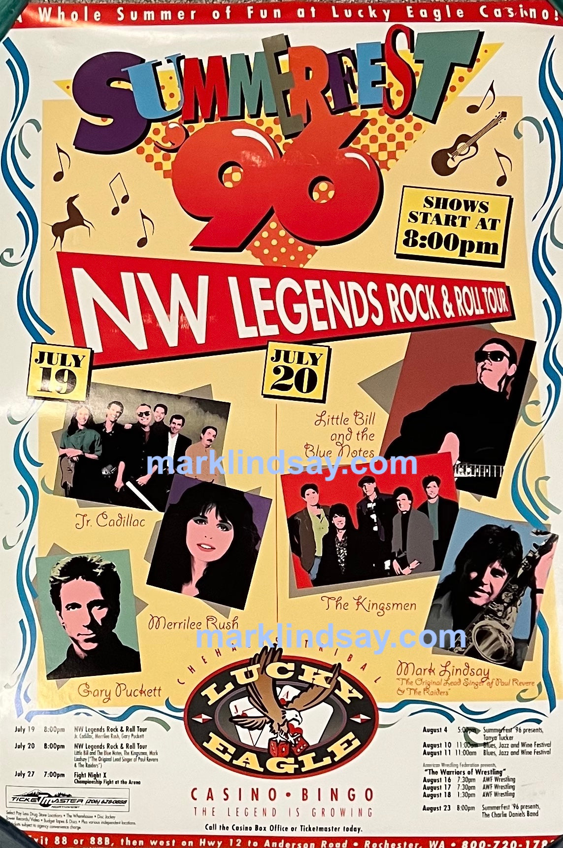 Vintage 1996 Show Poster and Photos - Mark Lindsay and Friends - Personally Autographed to YOU by Mark