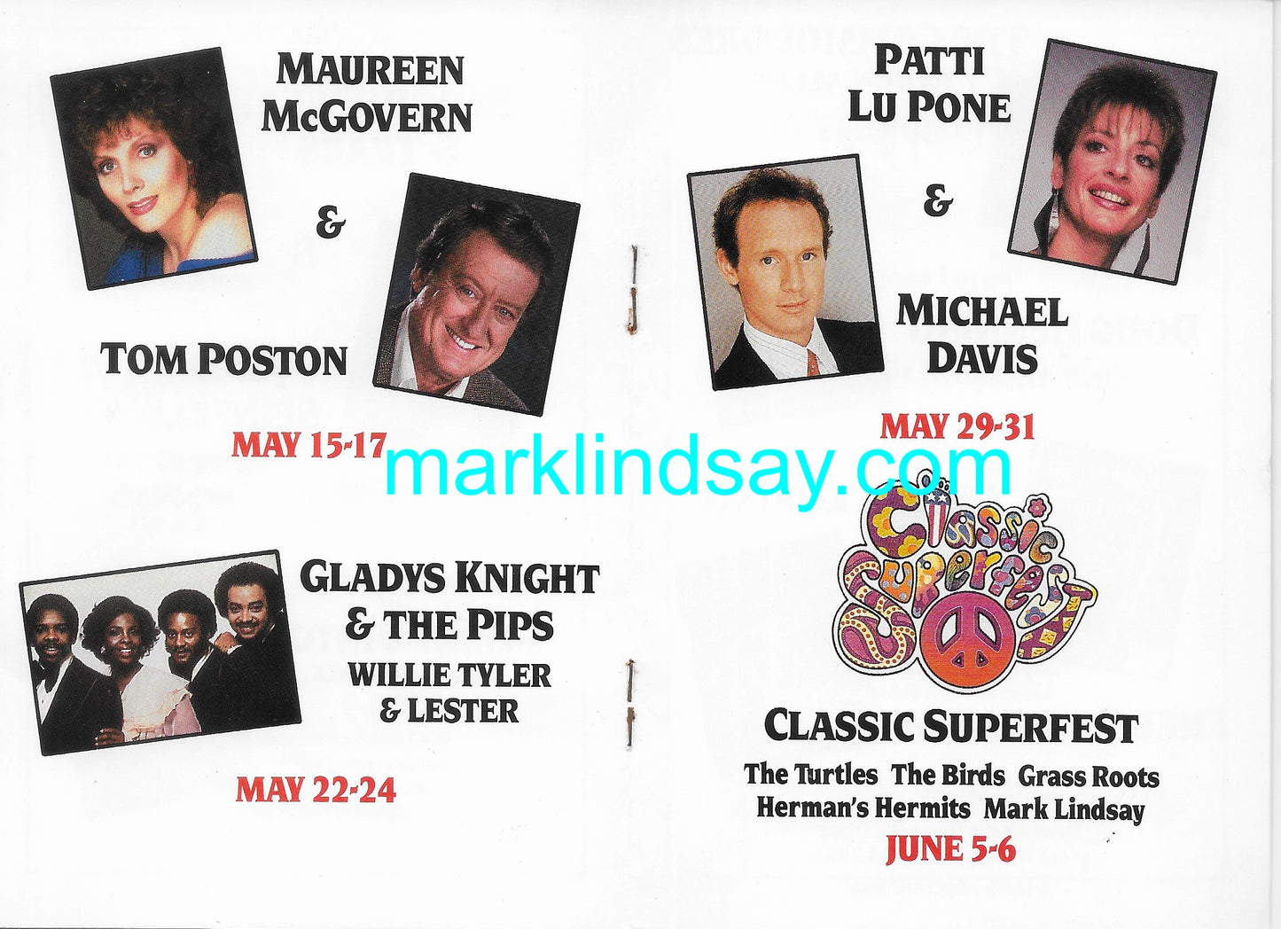 Mark's 1987 Personal 13-Pg SuperFest Tour Itinerary + Trump Plaza Promo Book - Personally Autographed to YOU by Mark