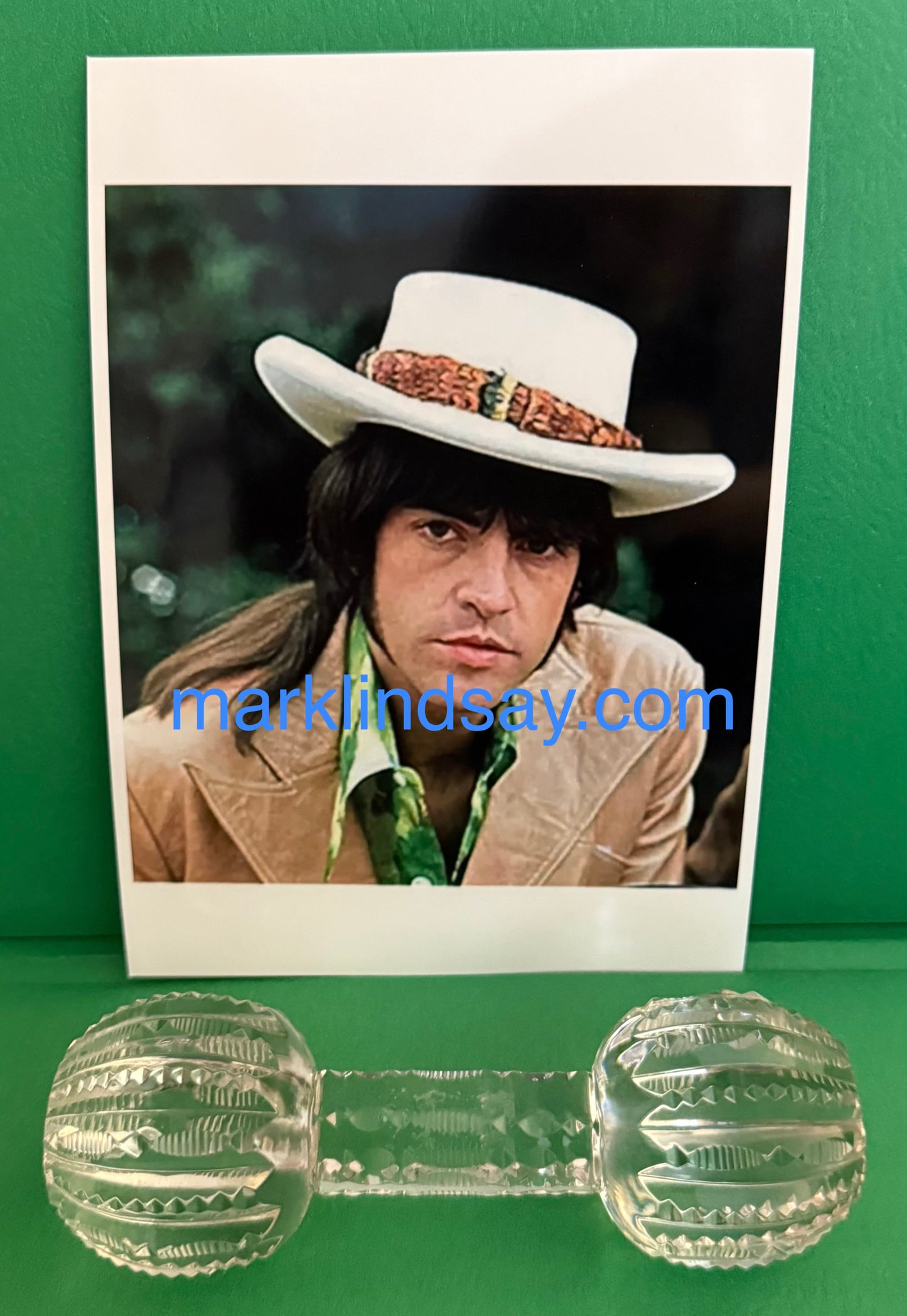 Victorian Cut Glass Knife Rest from '69 UK Trip - w/London Photo Personally Autographed to YOU by Mark Lindsay
