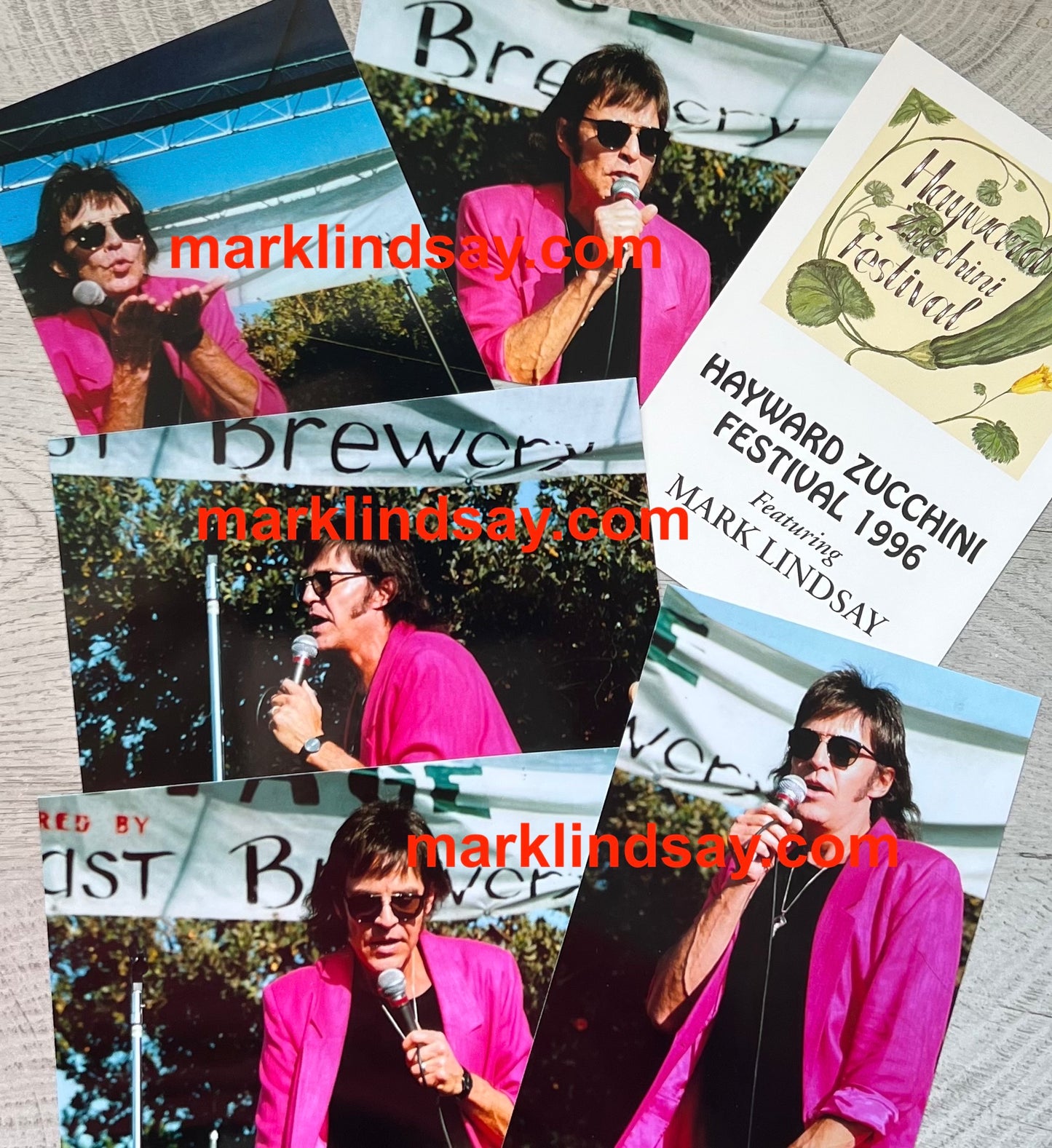 Mark Lindsay at Zucchini Fest '96 Photo Collection - w/ZukeFest Promo Postcard Personally Autographed to YOU by Mark